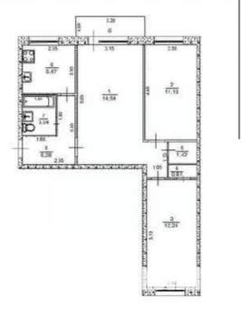 3-к квартира, вторичка, 58м2, 5/5 этаж