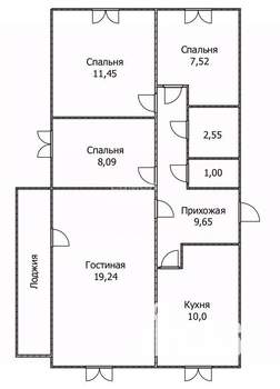4-к квартира, вторичка, 75м2, 8/9 этаж