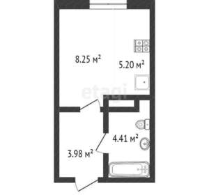 1-к квартира, вторичка, 23м2, 1/3 этаж