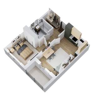 2-к квартира, строящийся дом, 39м2, 2/12 этаж