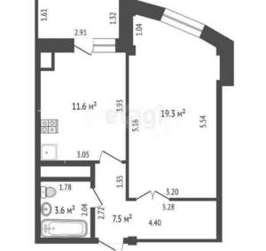1-к квартира, вторичка, 42м2, 5/13 этаж