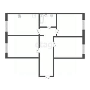 3-к квартира, вторичка, 66м2, 1/3 этаж