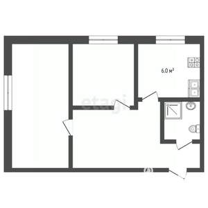 2-к квартира, вторичка, 42м2, 4/5 этаж