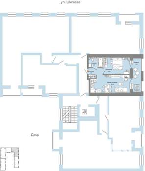 2-к квартира, вторичка, 46м2, 6/6 этаж