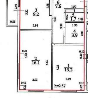 2-к квартира, вторичка, 52м2, 15/16 этаж