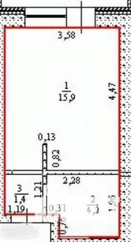 Студия квартира, вторичка, 22м2, 2/3 этаж