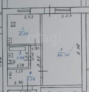 1-к квартира, вторичка, 34м2, 4/5 этаж