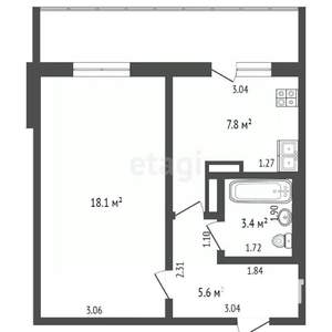 1-к квартира, вторичка, 35м2, 13/14 этаж