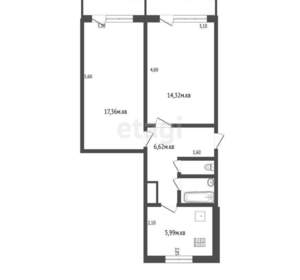 2-к квартира, вторичка, 51м2, 5/5 этаж