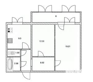 2-к квартира, вторичка, 53м2, 8/10 этаж