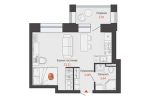 Студия квартира, строящийся дом, 32м2, 3/9 этаж