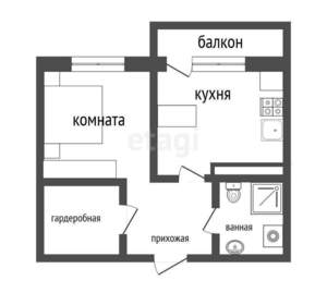 1-к квартира, вторичка, 42м2, 3/9 этаж