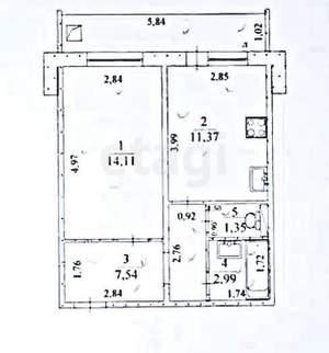 1-к квартира, вторичка, 37м2, 3/10 этаж