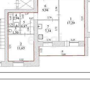 2-к квартира, вторичка, 52м2, 3/9 этаж