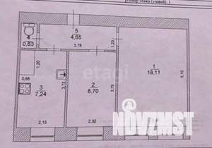 2-к квартира, вторичка, 40м2, 1/4 этаж