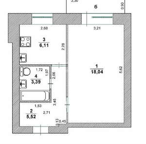 1-к квартира, вторичка, 35м2, 4/5 этаж