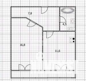1-к квартира, вторичка, 41м2, 3/16 этаж