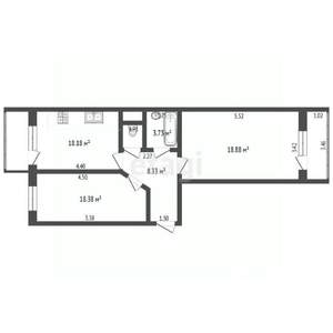 2-к квартира, вторичка, 67м2, 2/10 этаж
