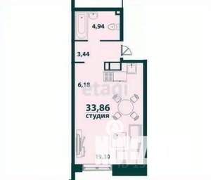 Студия квартира, вторичка, 34м2, 7/24 этаж