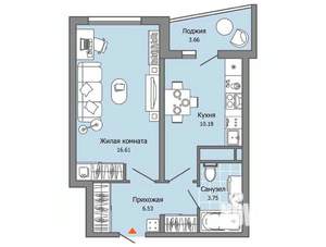 1-к квартира, вторичка, 39м2, 2/12 этаж