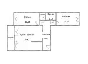 3-к квартира, вторичка, 85м2, 5/16 этаж