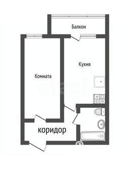1-к квартира, вторичка, 33м2, 1/9 этаж