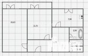 2-к квартира, вторичка, 58м2, 8/9 этаж