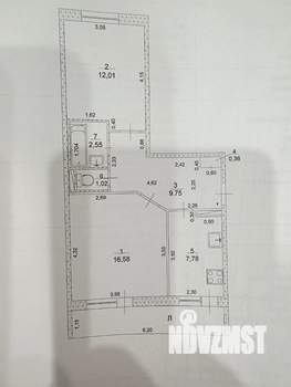 2-к квартира, вторичка, 52м2, 2/2 этаж