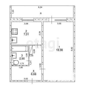 1-к квартира, вторичка, 35м2, 10/10 этаж