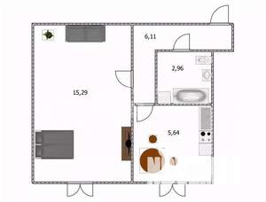 1-к квартира, вторичка, 30м2, 2/5 этаж