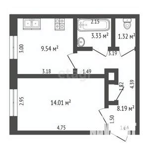 1-к квартира, вторичка, 37м2, 2/4 этаж