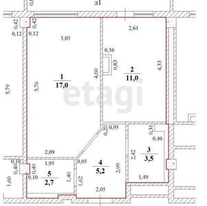 1-к квартира, вторичка, 40м2, 3/16 этаж