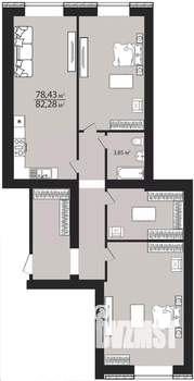 3-к квартира, строящийся дом, 88м2, 4/8 этаж