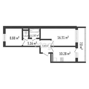 2-к квартира, вторичка, 62м2, 5/9 этаж