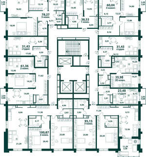 3-к квартира, вторичка, 95м2, 22/24 этаж