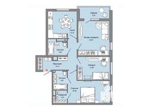 3-к квартира, строящийся дом, 81м2, 5/12 этаж