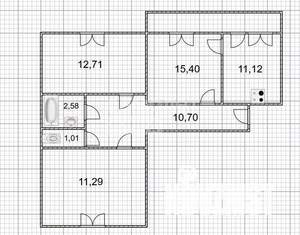 3-к квартира, вторичка, 65м2, 10/10 этаж