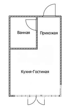 Студия квартира, вторичка, 22м2, 7/24 этаж