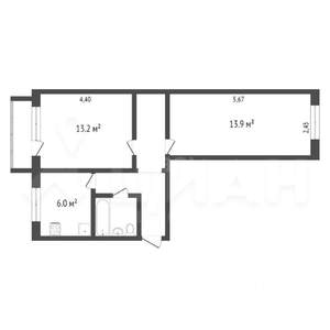 2-к квартира, вторичка, 47м2, 3/5 этаж