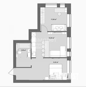 2-к квартира, сданный дом, 54м2, 4/7 этаж