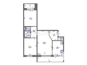 3-к квартира, вторичка, 64м2, 1/9 этаж