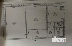 2-к квартира, вторичка, 53м2, 1/16 этаж