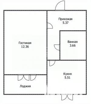 1-к квартира, вторичка, 30м2, 5/9 этаж