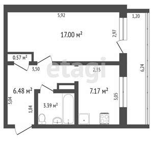 1-к квартира, вторичка, 35м2, 5/9 этаж