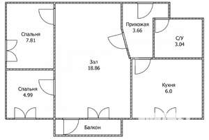 3-к квартира, вторичка, 45м2, 5/5 этаж