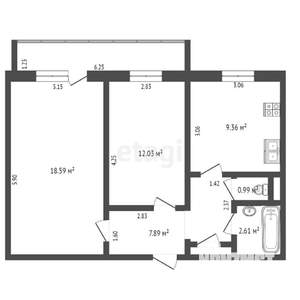 2-к квартира, вторичка, 53м2, 7/10 этаж