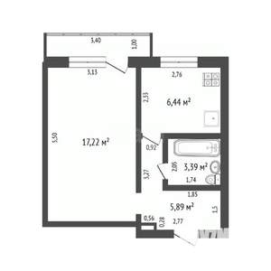 1-к квартира, вторичка, 33м2, 4/5 этаж