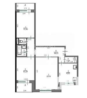 3-к квартира, вторичка, 63м2, 3/9 этаж