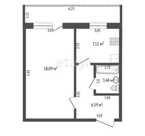 1-к квартира, вторичка, 37м2, 2/9 этаж