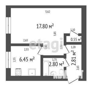 1-к квартира, вторичка, 30м2, 4/5 этаж